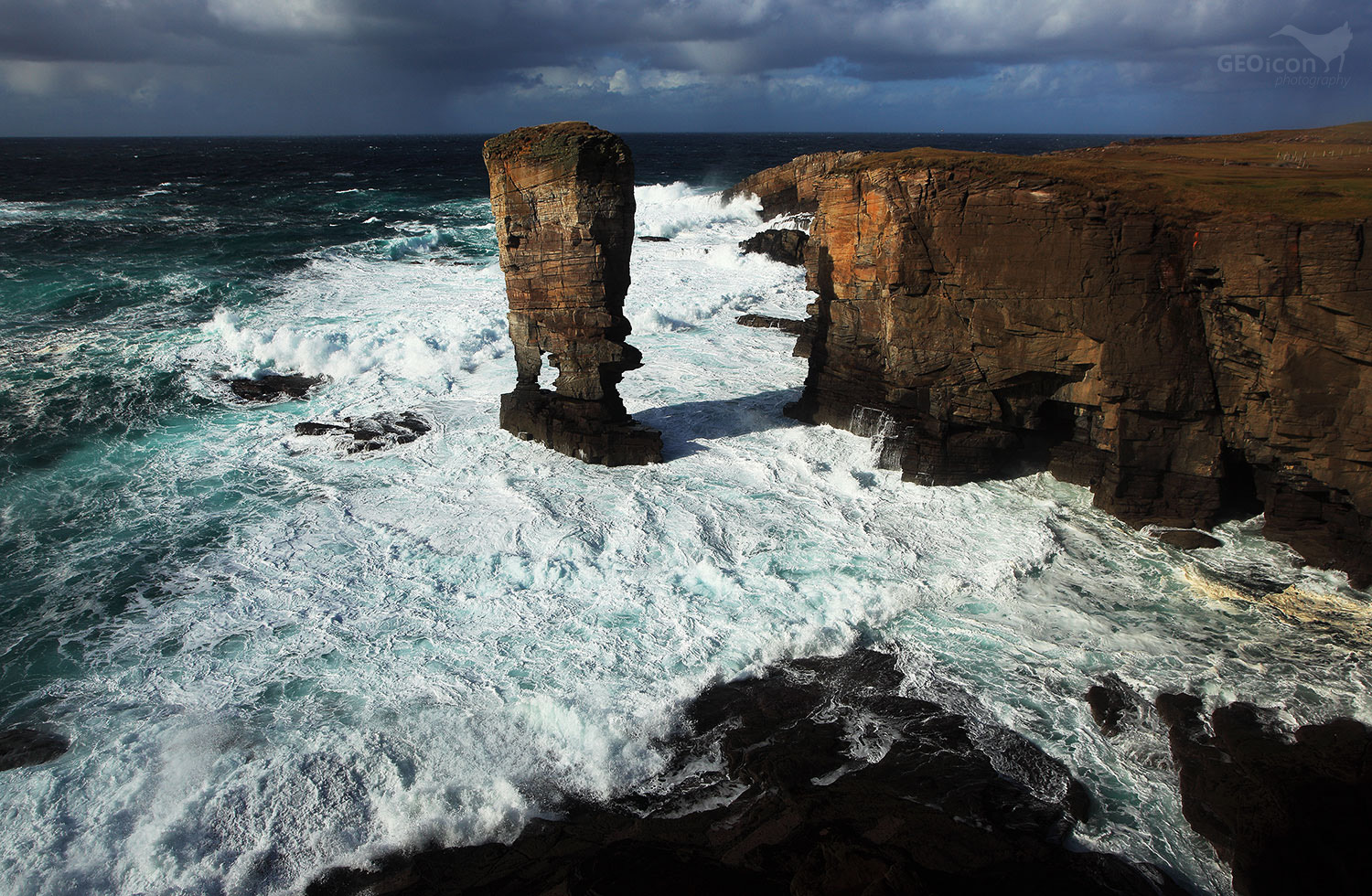 Yesnaby, Sea stack, Orkneys islands, Scotland.